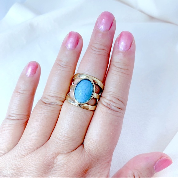 ❣️$25/3❣️Oval Shaped Turquoise Ring - Picture 3 of 10